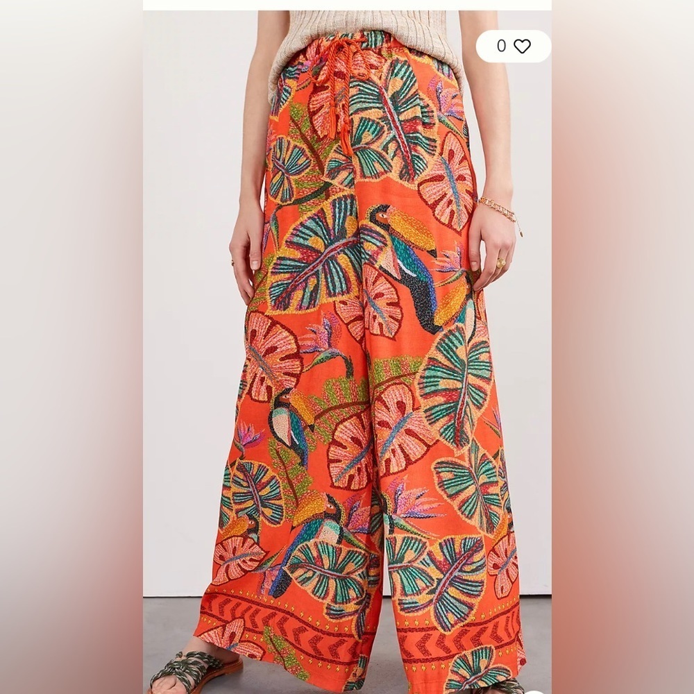 FARM RIO Birdie Wide-leg Pants In Orange